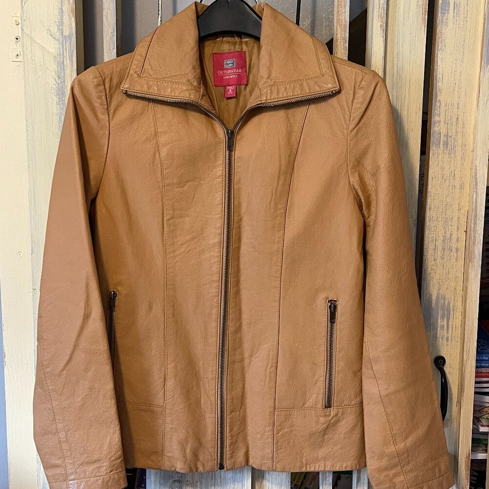 Vintage Desert/Beige Tan Genuine Leather Ladies' Jacket Late 80s Women's Size Sm